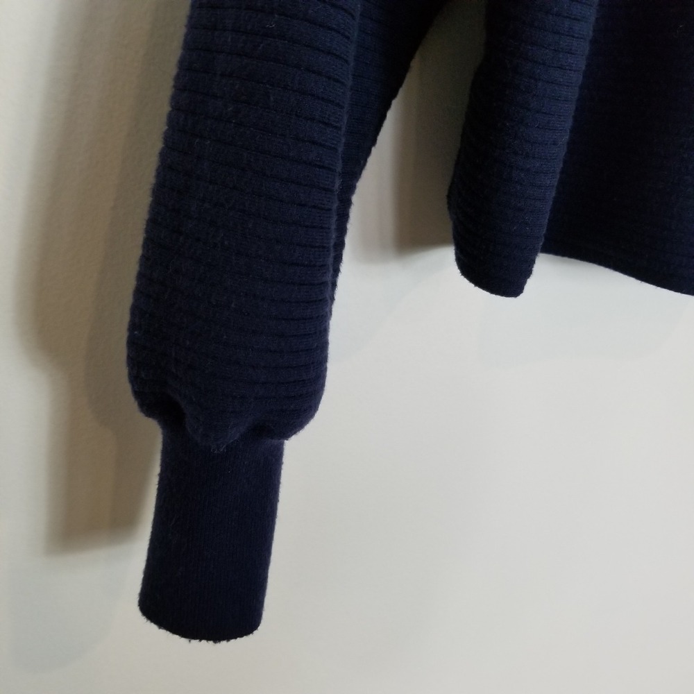 Good American Women Ribbed Pullover Sweater Sz 3 US L Blue‎ Dolman Sleeve Boho - Picture 5 of 7